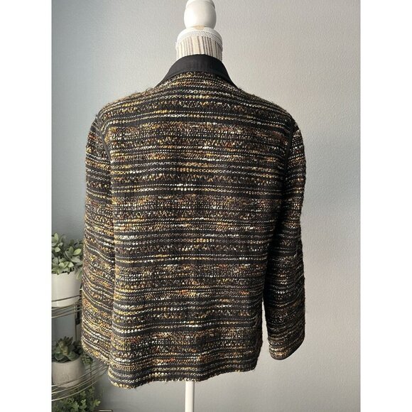 Lafayette 148 New York Blazer - Mixed Tweed Multi Colors Size LARGE Two Button - Picture 2 of 3